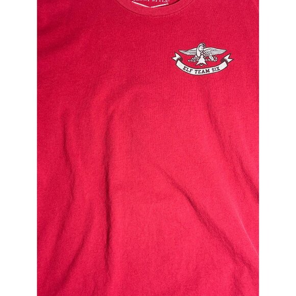 Grunt Style Christmas Elf Team Six Red Tee Shirt Mens XL - Picture 3 of 5